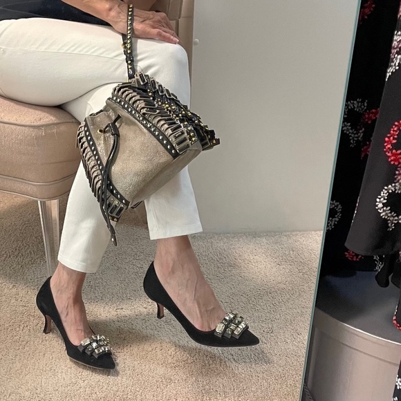 Prada Crackle Fringe Studded  Bag - Picture 1 of 14